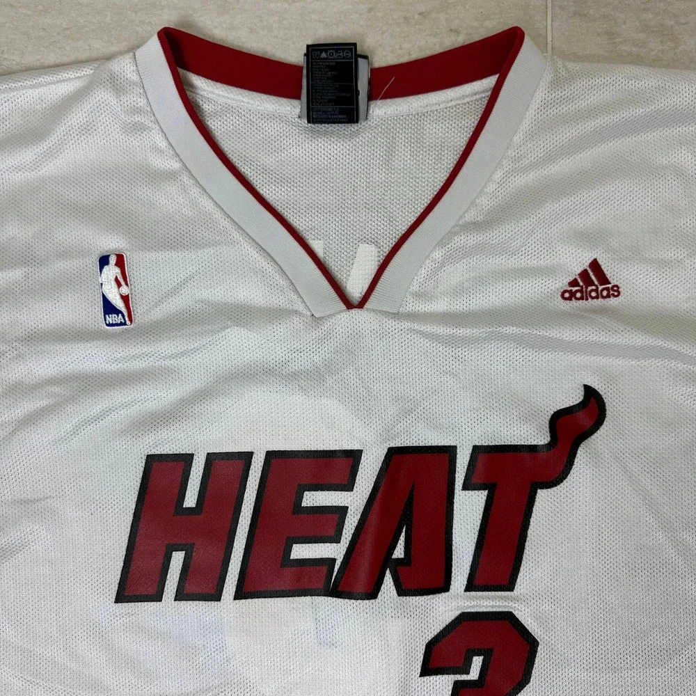 Vintage Miami Heat White Authentic Dwayne Wade #3 Adidas NBA Jersey Size‎ XXL